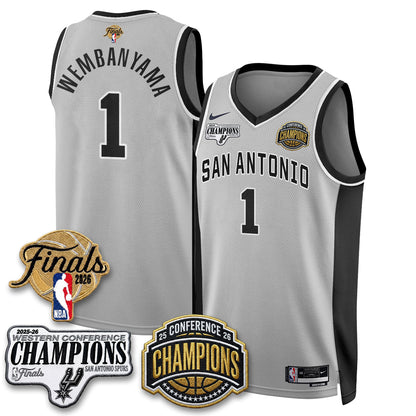 SAS 2026 NBA Western Conference Champions Vapor Jersey - Stitched-NQD