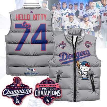 Los Angeles Dodgers Meow KT Edition Unisex Puffer Vest - Printed-NQD