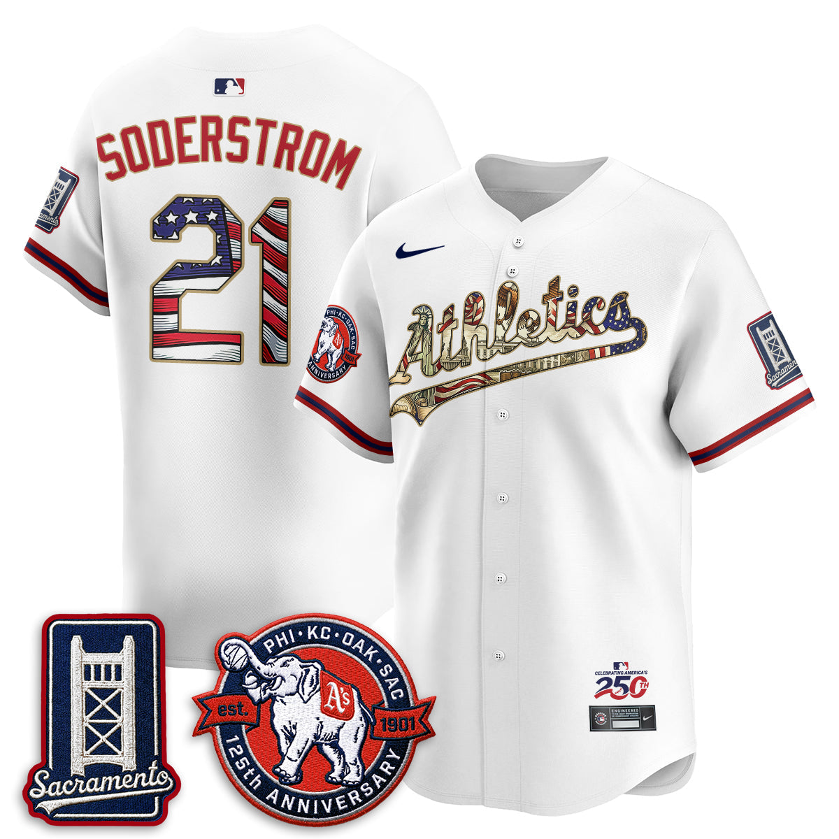 OAK  2026 Independence Day USA Vapor Jersey - Stitched-NQD