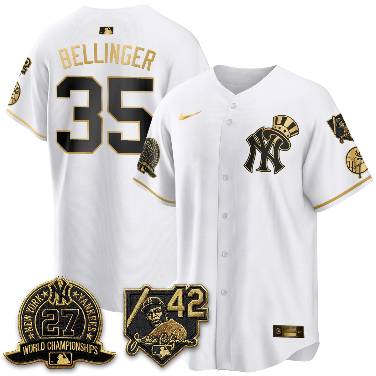 NYY 2026 Jackie Robinson Day Vapor Limited Gold Edition Jersey - All Stitched - V2-NQD