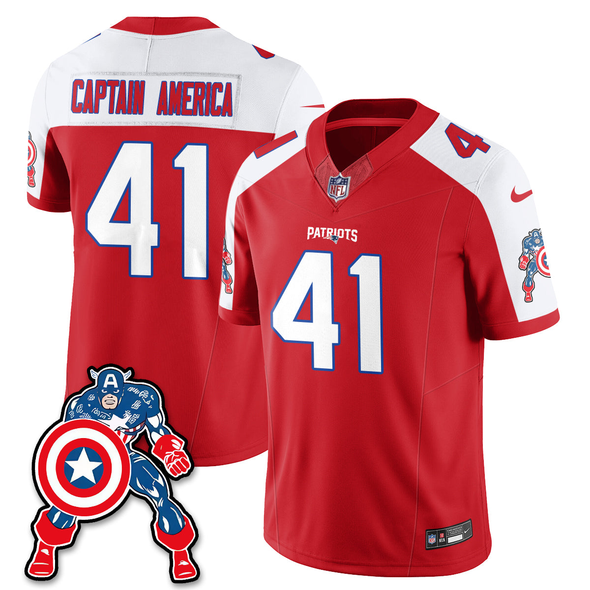 New England Patriots x Vibranium Shield Edition Vapor Jersey - Stitched