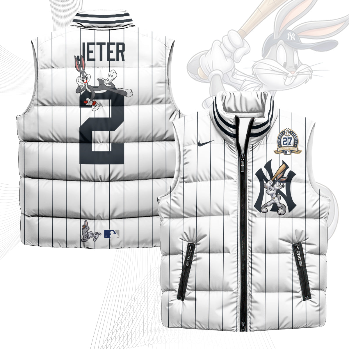 New York Yankees Edition Unisex Puffer Vest - Printed-NQD