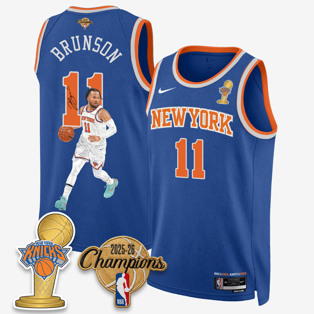 New York Knicks 2026 Basketball Jalen Brunson Champions Vapor Jersey - Stitched