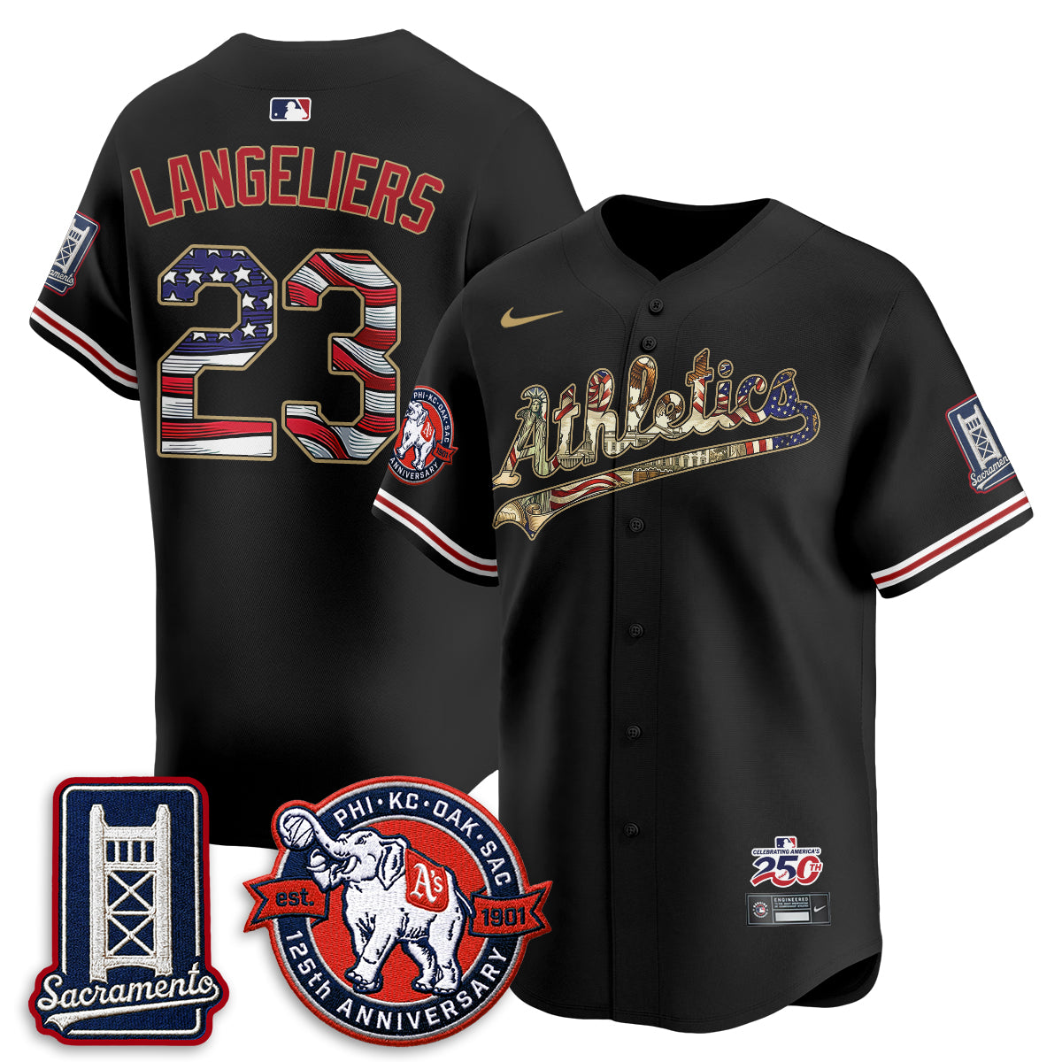 OAK  2026 Independence Day USA Vapor Jersey - Stitched-NQD
