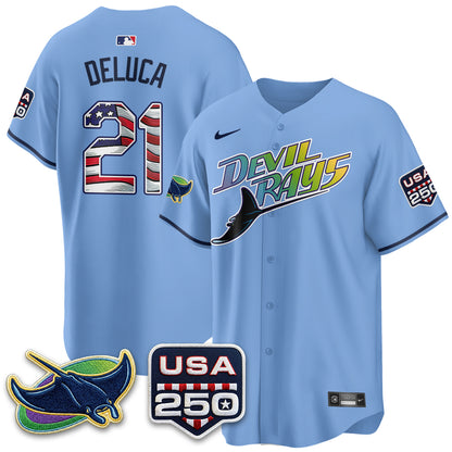 Tampa Bay Rays Independence Day USA 2026 City Connect Vapor Jersey - Stitched