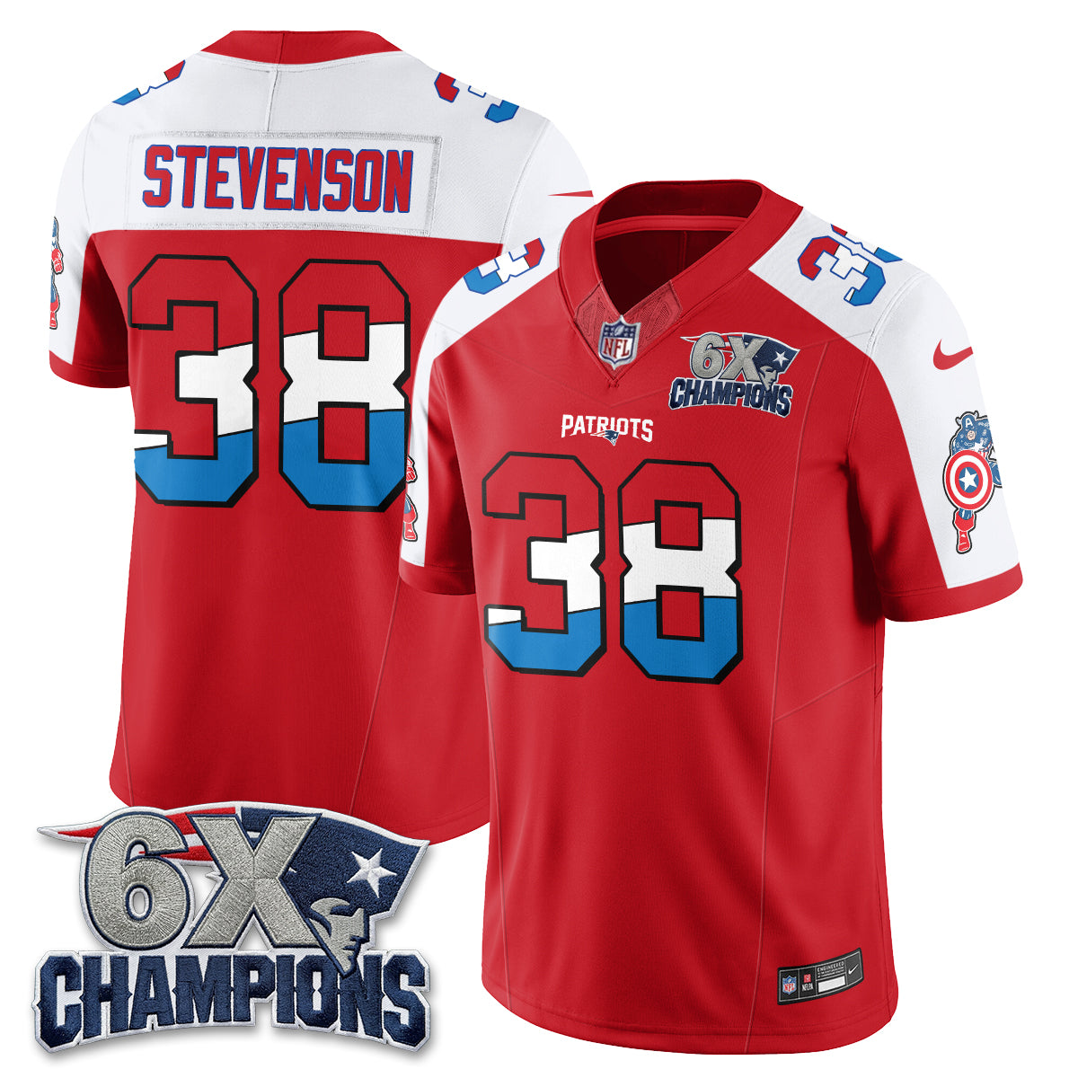 New England Patriots x Vibranium Shield Edition Vapor Jersey V2 - Stitched