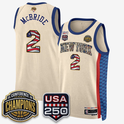 NYK 2026 NBA Eastern Conference Champions x Fourth of July Vapor Jersey - Stitched-NQD