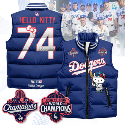 Los Angeles Dodgers Meow KT Edition Unisex Puffer Vest - Printed-NQD