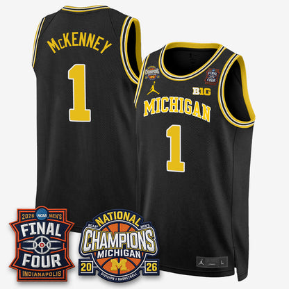 MICH Basketball National Champions Big Text Limited Vapor Jersey - Stitched-NQD
