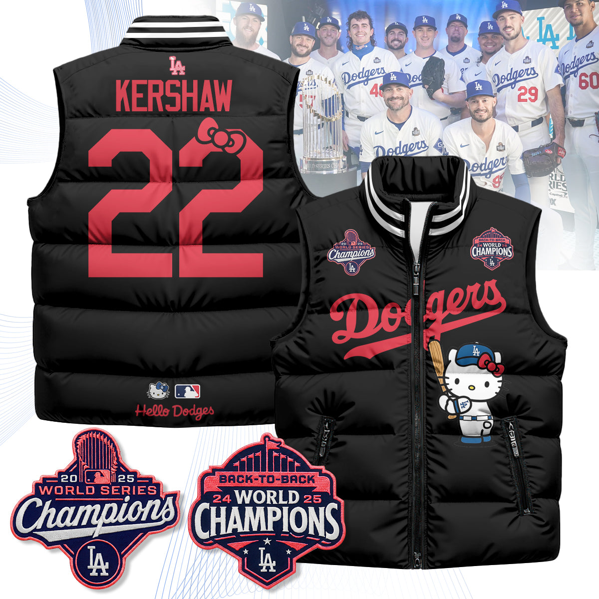 Los Angeles Dodgers Meow KT Edition Unisex Puffer Vest - Printed-NQD
