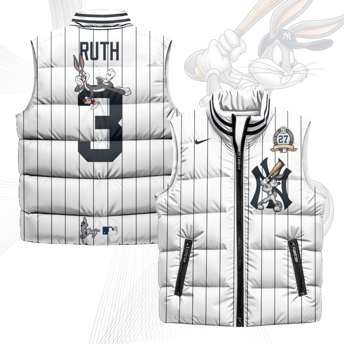 New York Yankees Edition Unisex Puffer Vest - Printed-NQD