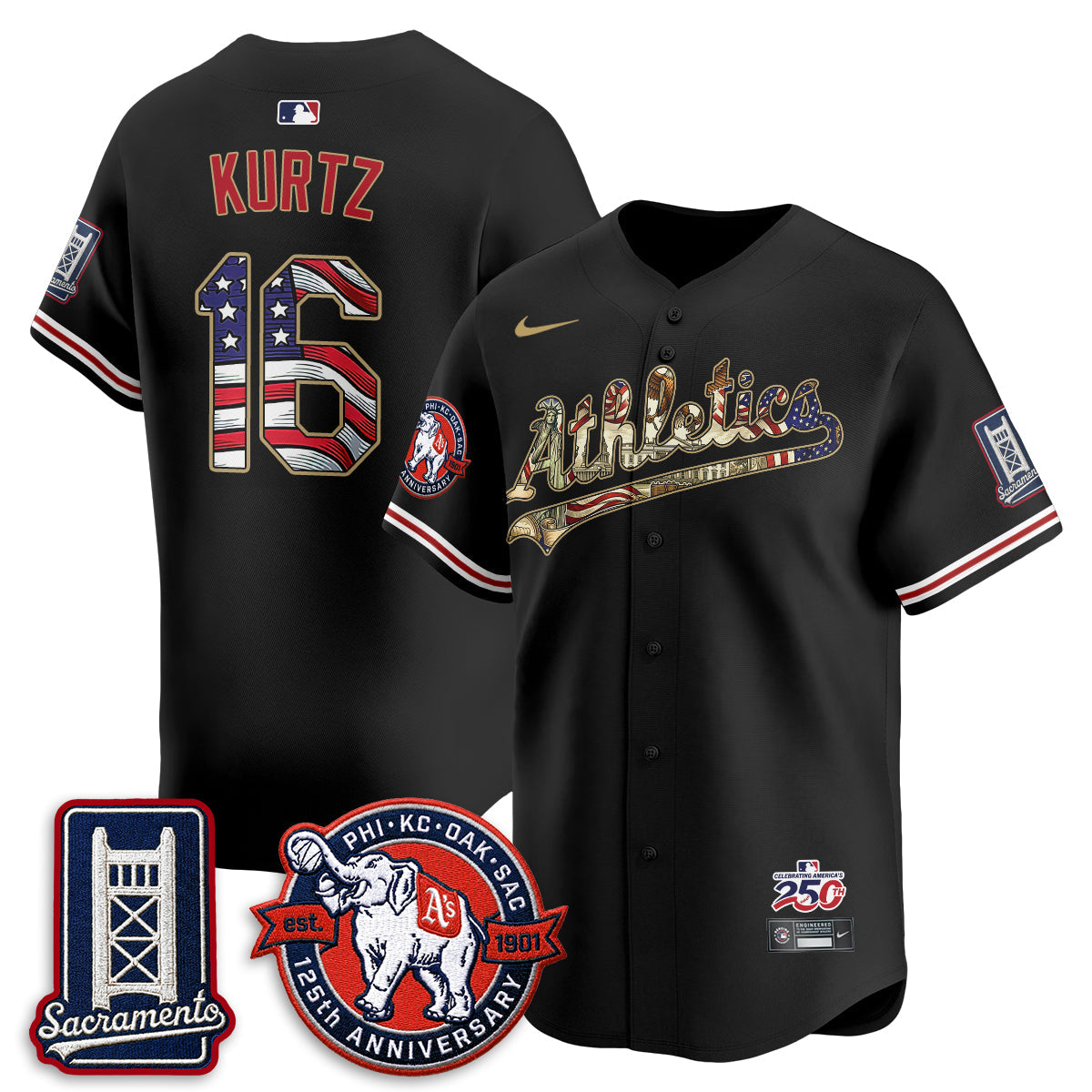 OAK  2026 Independence Day USA Vapor Jersey - Stitched-NQD