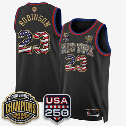 NYK 2026 NBA Eastern Conference Champions x Fourth of July Vapor Jersey - Stitched-NQD