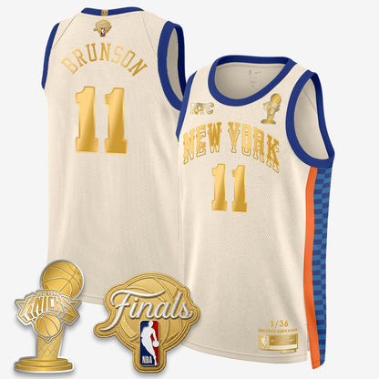 Jalen Brunson NYK 2026 NBA Finals Champions Gold Standard Basketball Jersey - Limited Edition - Stitched