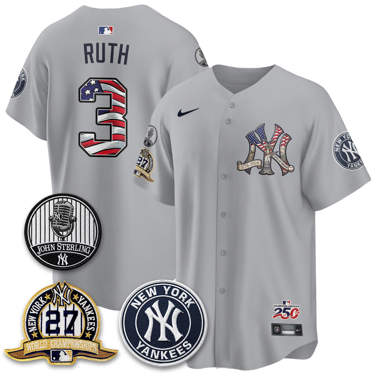 NYY Independence Day USA Vapor Limited Jersey - Stitched-NQD
