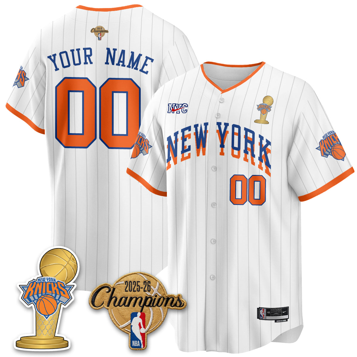 NYK 2026 NBA Champions Vapor Custom Jersey - Stitched