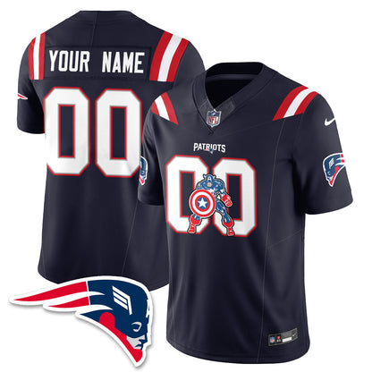 New England Patriots x Vibranium Shield Edition Vapor Custom Jersey - Stitched