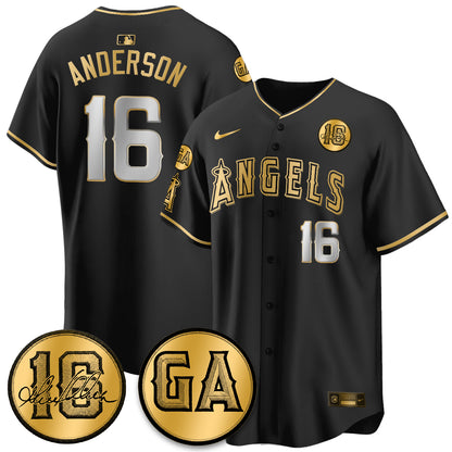 LAA Garret Anderson Tribute Patch Vapor Jersey - All Stitched V2