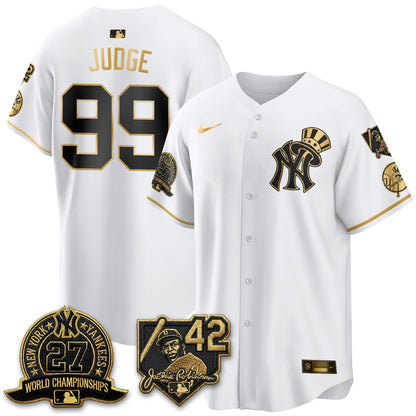 NYY 2026 Jackie Robinson Day Vapor Limited Gold Edition Jersey - All Stitched - V2-NQD