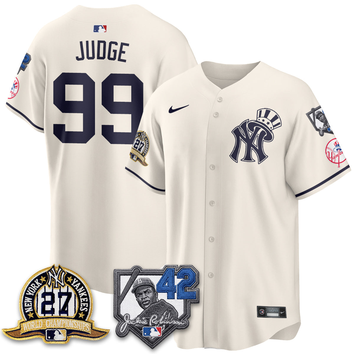 NYY 2026 Jackie Robinson Day Vapor Limited Gold Edition Jersey - All Stitched - V2-NQD