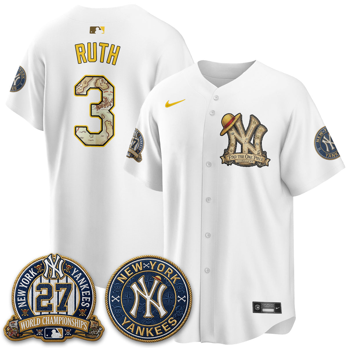 NYY x OP Japanese Cartoon Limited Jersey -  Stitched-NQD