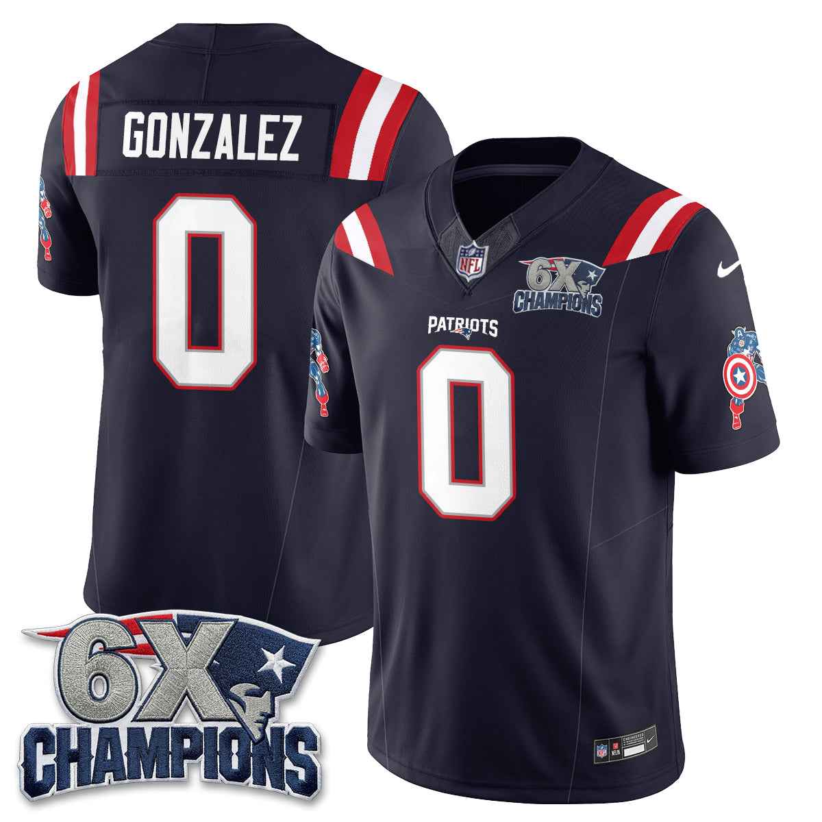 New England Patriots x Vibranium Shield Edition Vapor Jersey V2 - Stitched