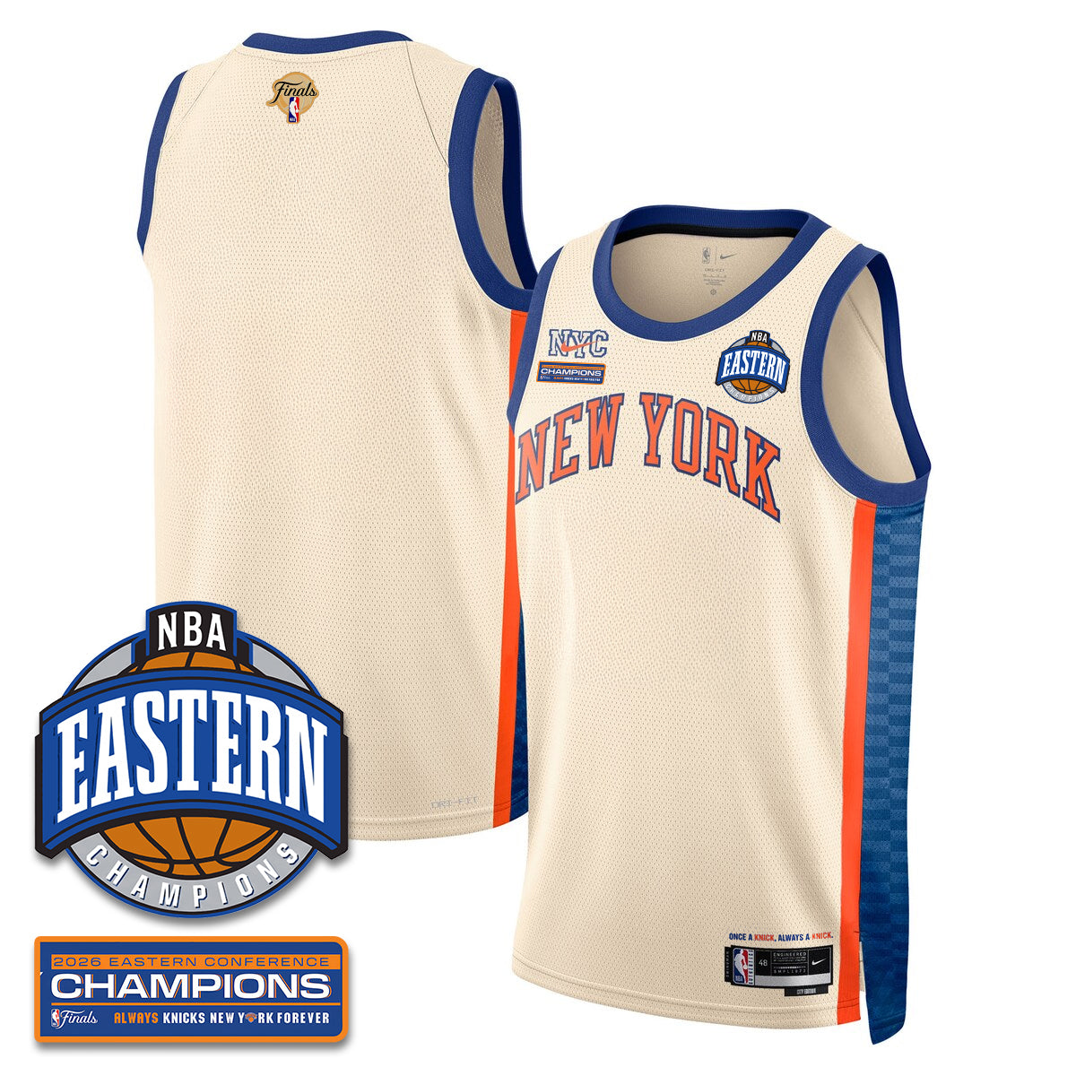 NYK 2026 NBA Eastern Conference Champions Vapor Jersey - Stitched-NQD