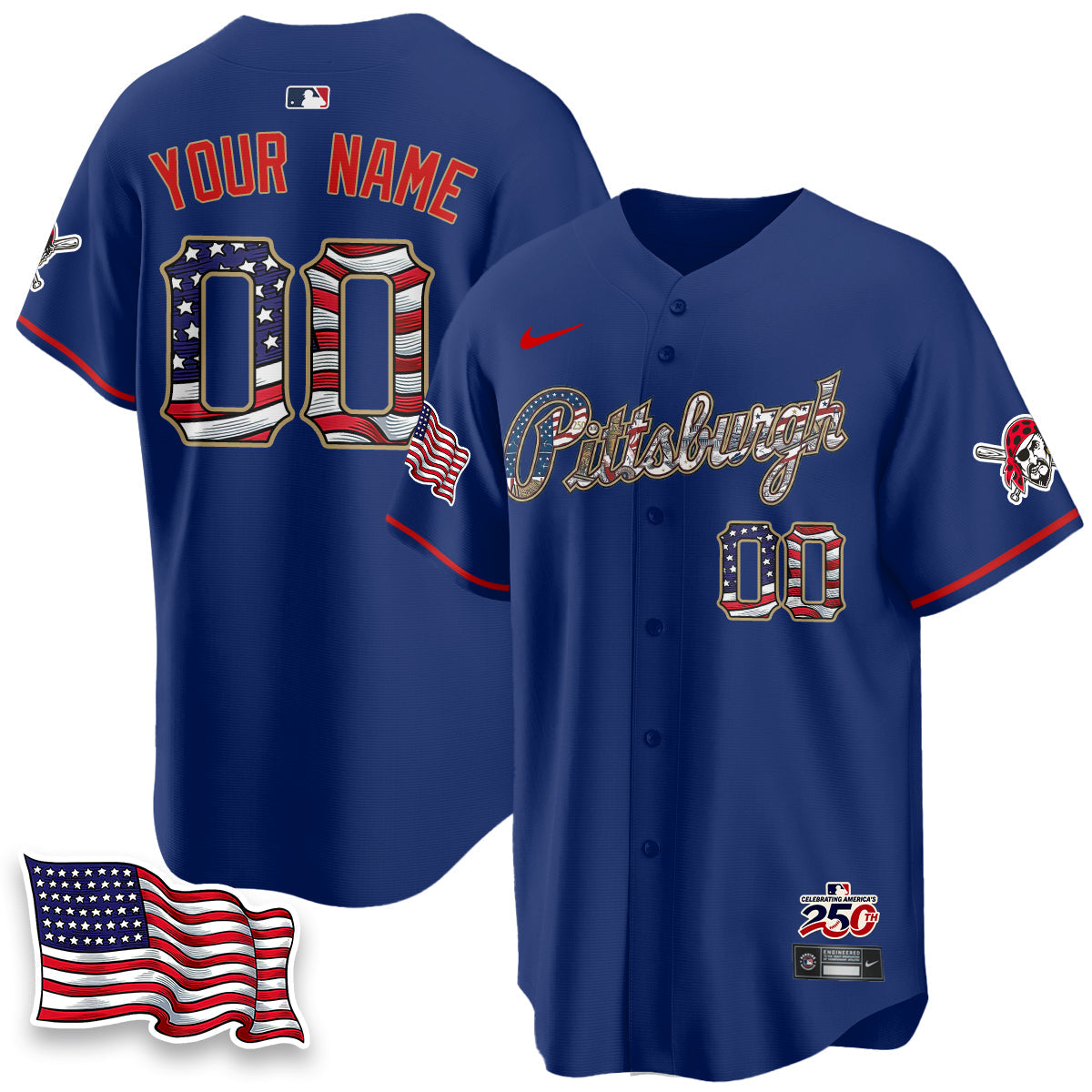 PIT 2026 Independence Day USA Vapor Limited Custom Jersey - Stitched-NQD