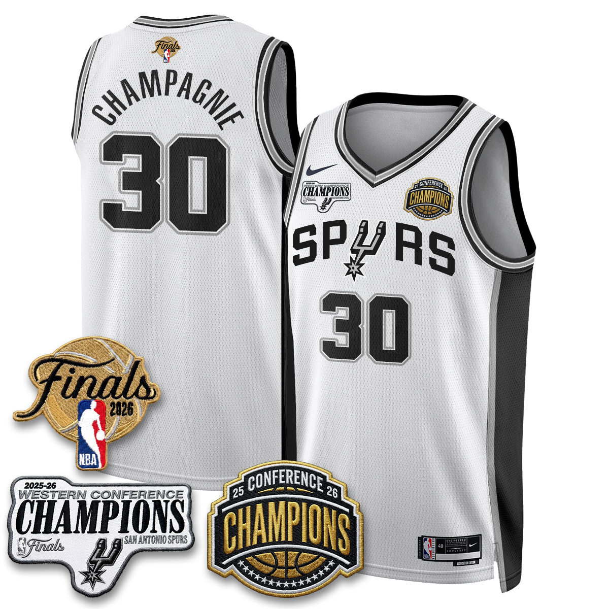 SAS 2026 NBA Western Conference Champions Vapor Jersey - Stitched-NQD