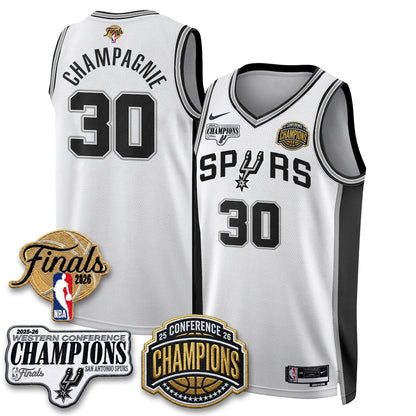 SAS 2026 NBA Western Conference Champions Vapor Jersey - Stitched-NQD