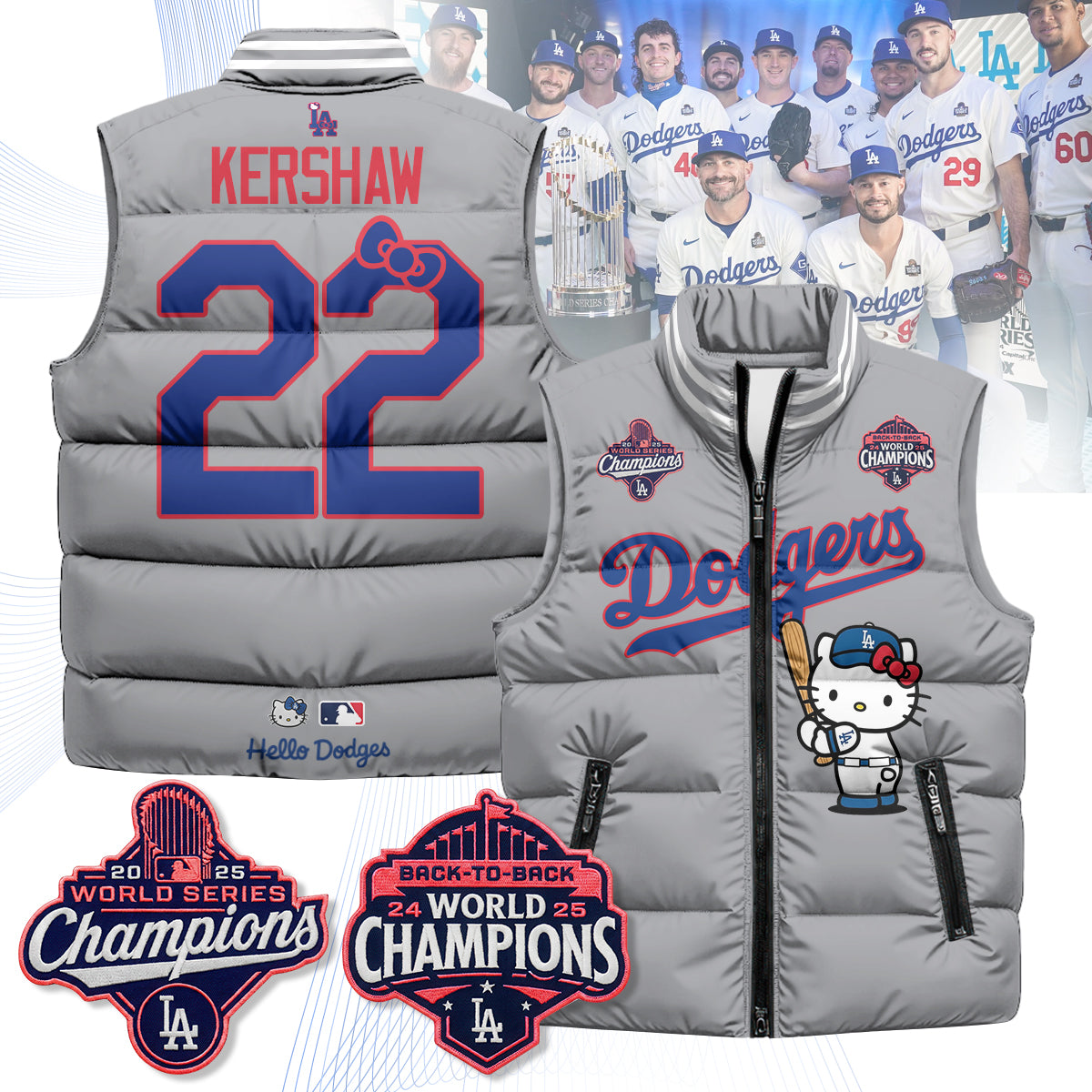 Los Angeles Dodgers Meow KT Edition Unisex Puffer Vest - Printed-NQD