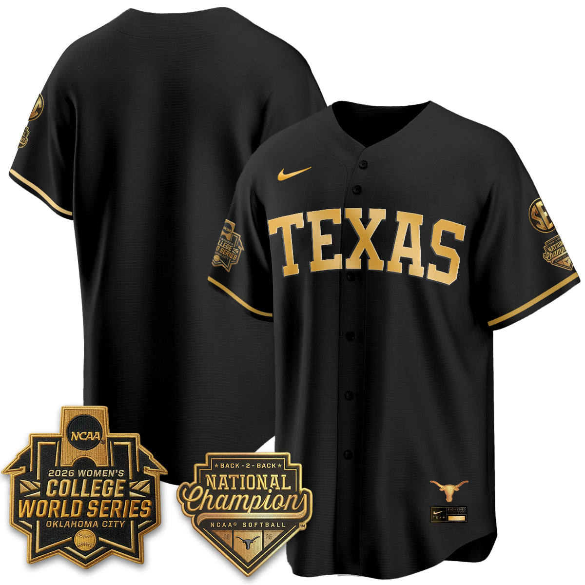 Texas Longhorns Softball 2026 World Series (WCWS) Vapor Premier Limited Jersey - B2B Champs - All Stitched