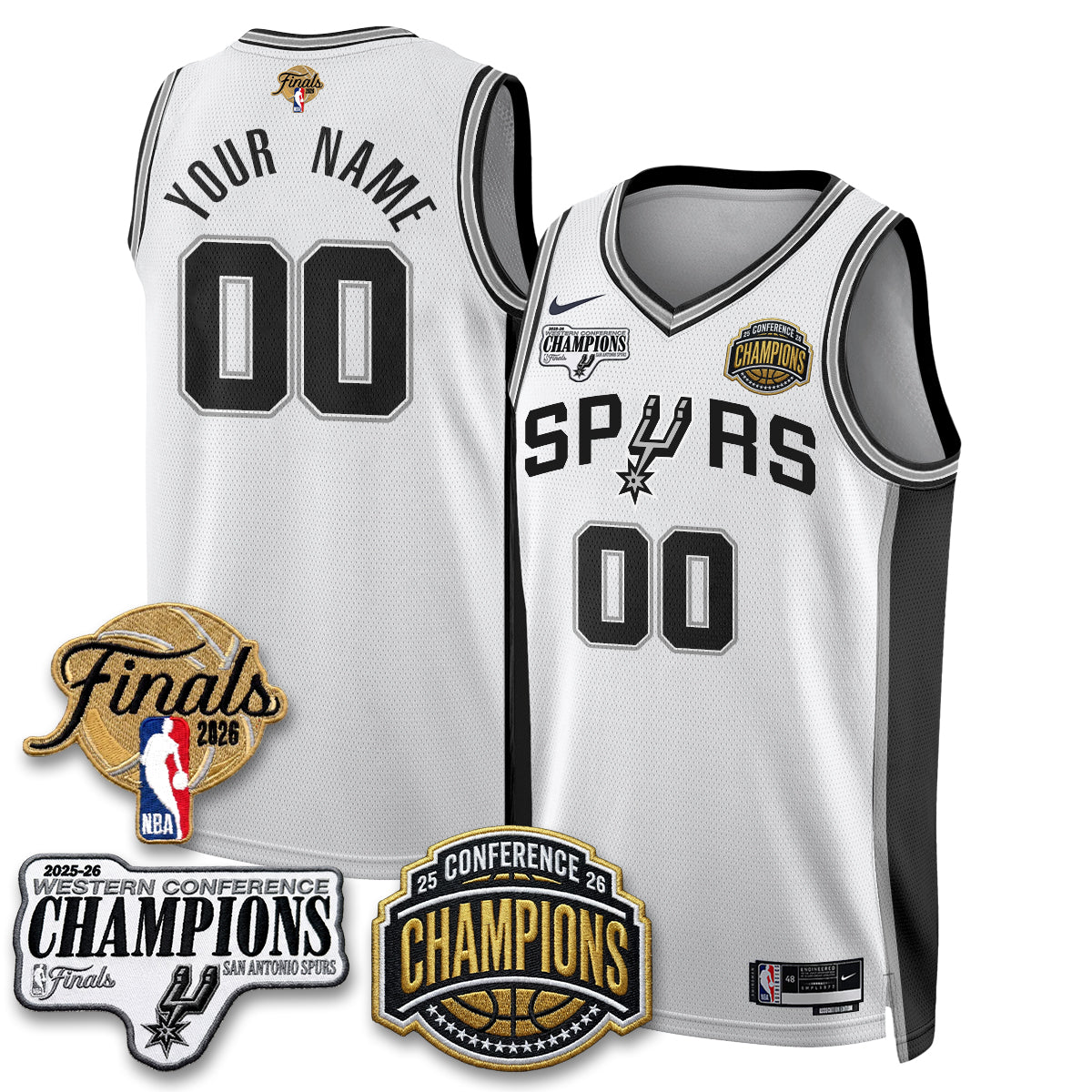 SAS 2026 NBA Western Conference Champions Vapor Custom Jersey - Stitched-NQD