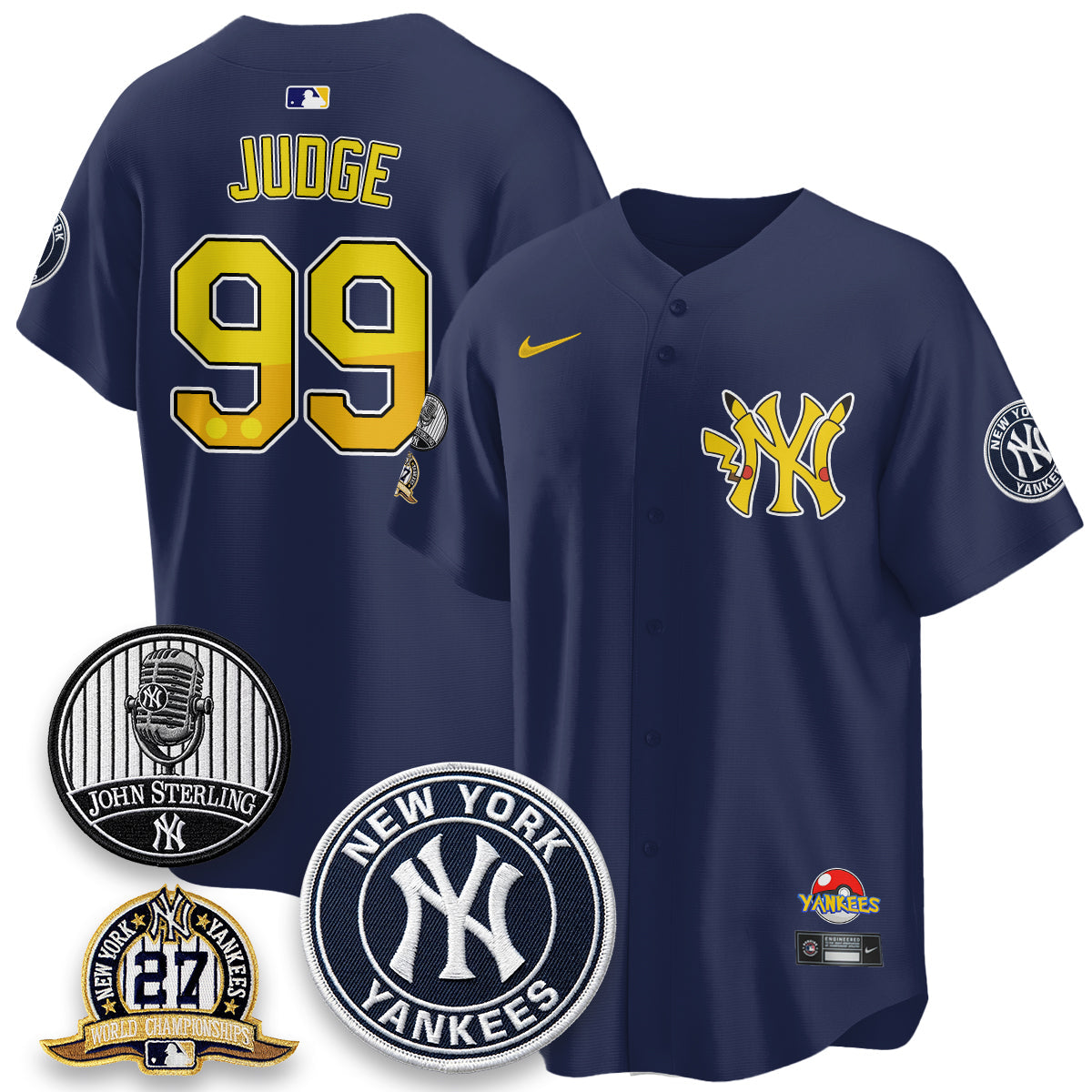 NYY x PKM Cartoon Limited Jersey -  Stitched-NQD