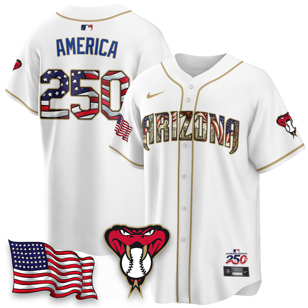 ARI 2026 Independence Day USA Vapor Limited Jersey - Stitched-NQD