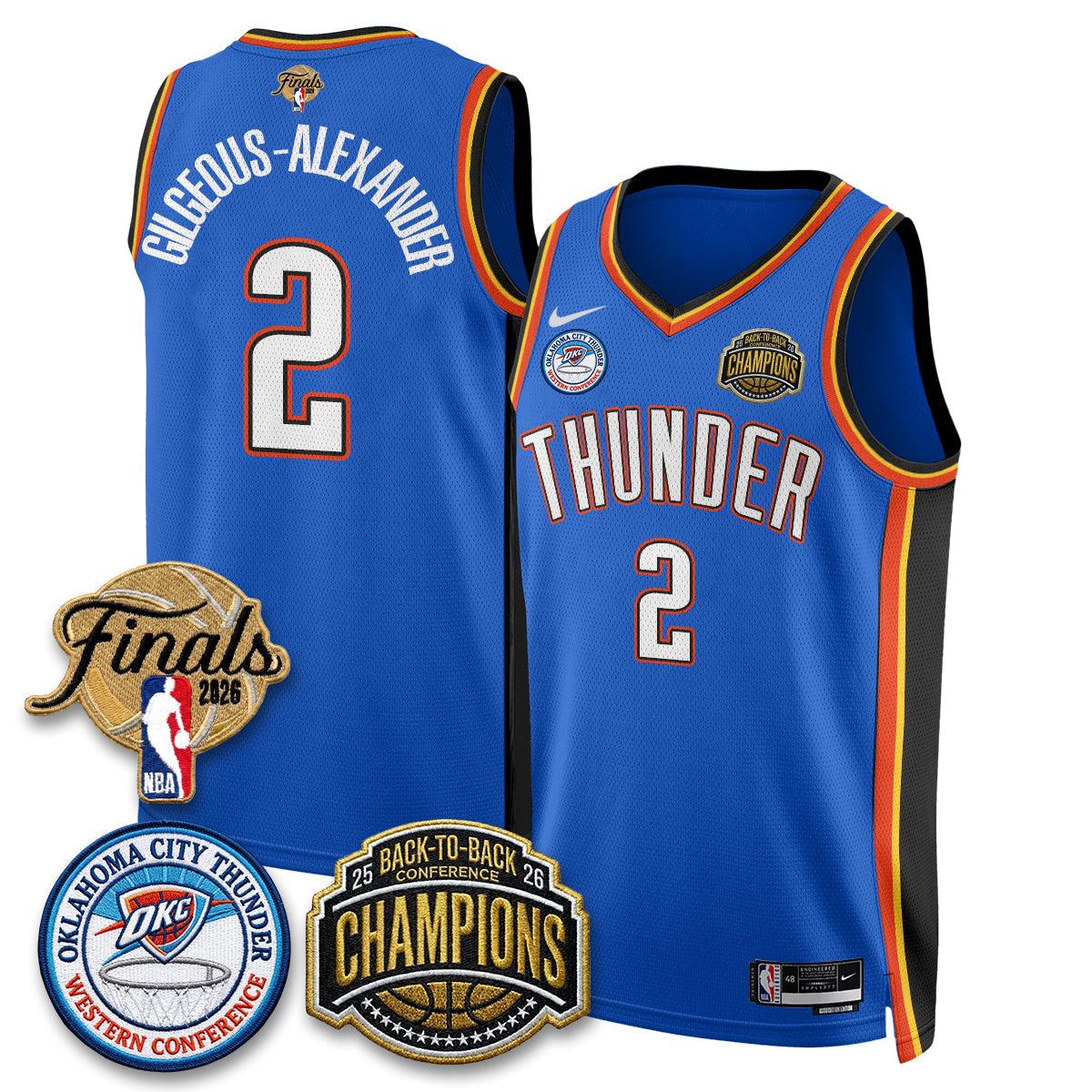 OKC 2026 NBA Western Conference Champions Vapor Jersey - Stitched-NQD