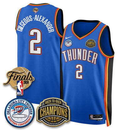 OKC 2026 NBA Western Conference Champions Vapor Jersey - Stitched-NQD