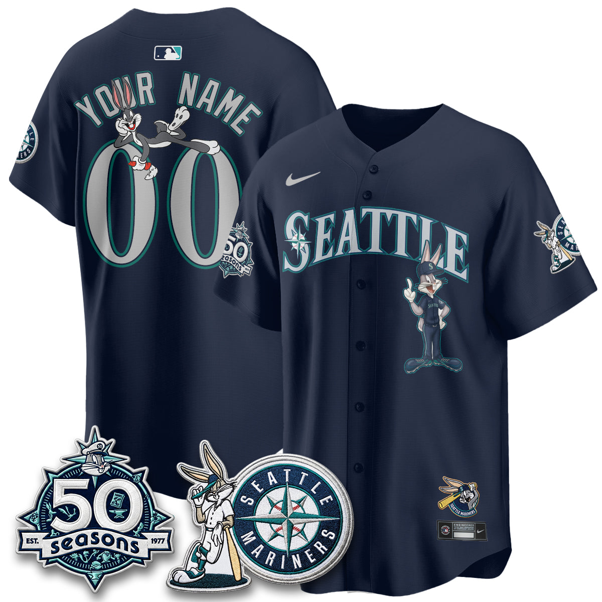 SEA x Bunny Vapor Premier Limited Custom Jersey - Stitched-NQD