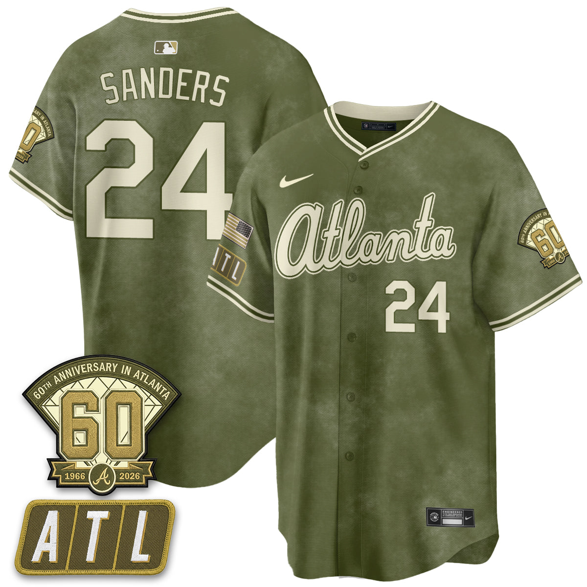 ATL New Era Olive 2026 Armed Forces Day Vapor Limited Jersey - Stitched-NQD