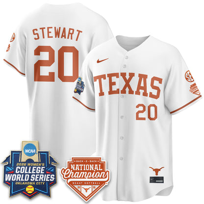 Texas Longhorns Softball 2026 World Series (WCWS) Vapor Premier Limited Jersey - B2B Champs - All Stitched