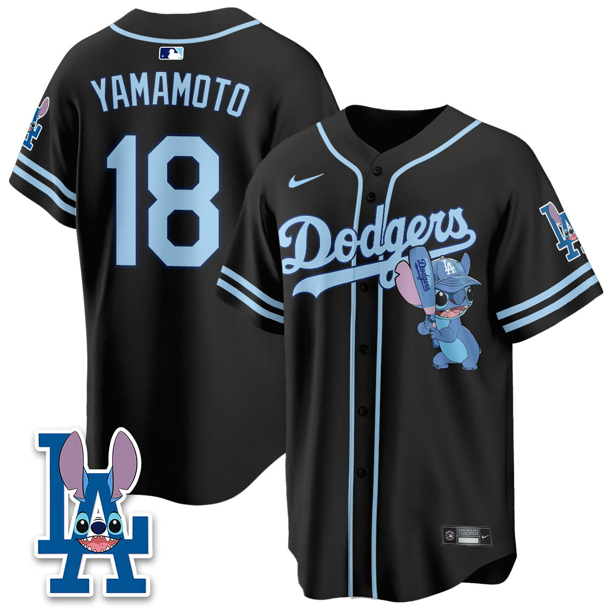 Los Angeles Dodgers x Blue Alien Edition Vapor Jersey - Stitched
