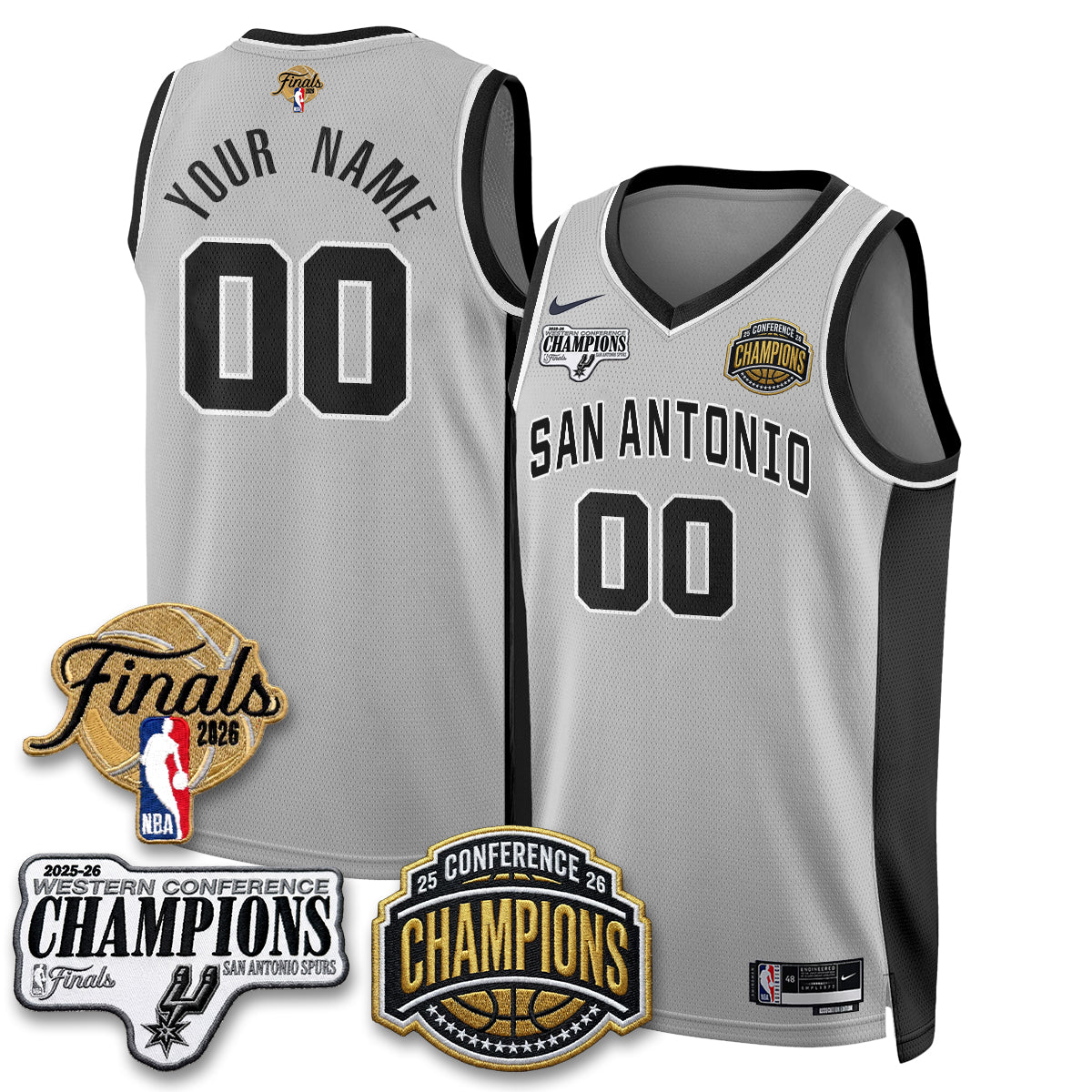 SAS 2026 NBA Western Conference Champions Vapor Custom Jersey - Stitched-NQD