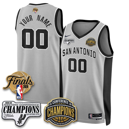 SAS 2026 NBA Western Conference Champions Vapor Custom Jersey - Stitched-NQD
