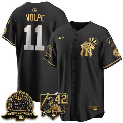 NYY 2026 Jackie Robinson Day Vapor Limited Gold Edition Jersey - All Stitched - V2-NQD
