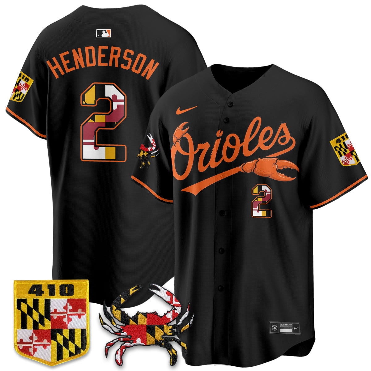Baltimore Orioles Crab x Maryland Vapor Limited Jersey - Stitched-NQD
