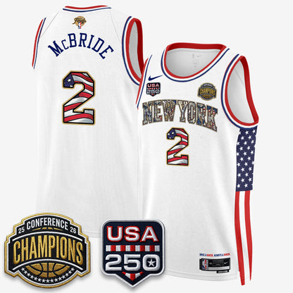 NYK 2026 NBA Eastern Conference Champions x Fourth of July Vapor Jersey - Stitched-NQD