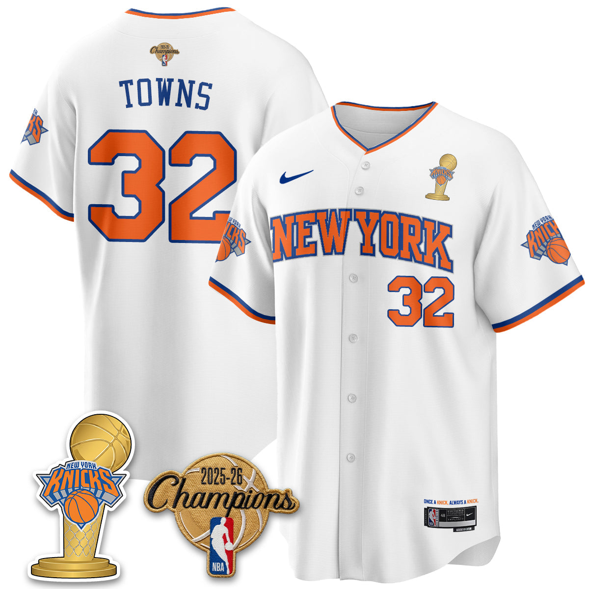 NYK 2026 NBA Champions Vapor Jersey - Stitched-NQD