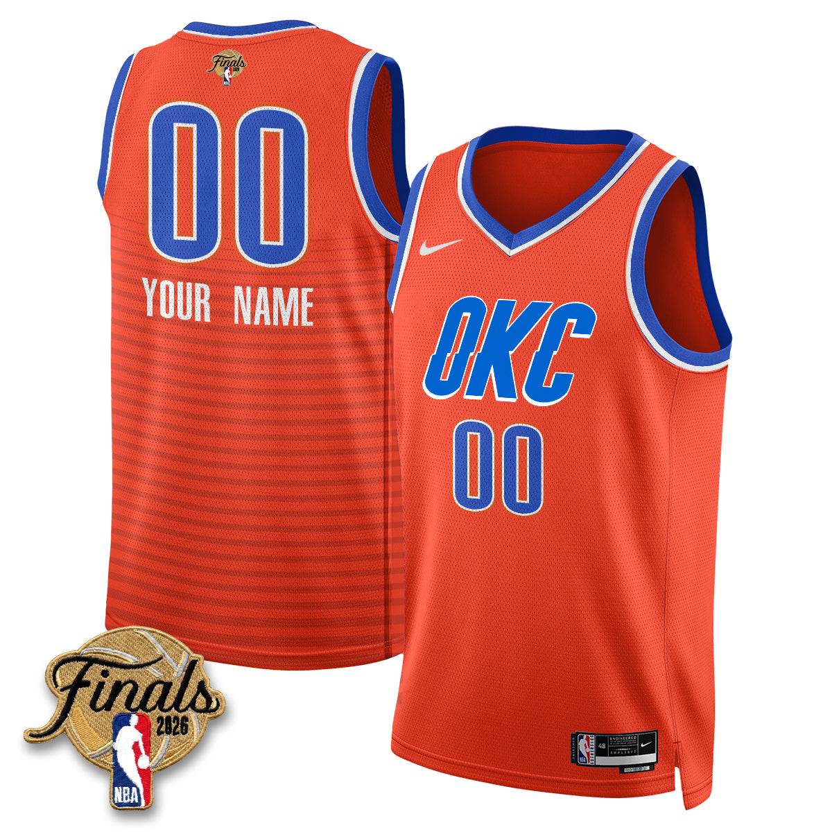 OKC 2026 NBA Western Conference Champions Vapor Custom Jersey V2- Stitched-NQD