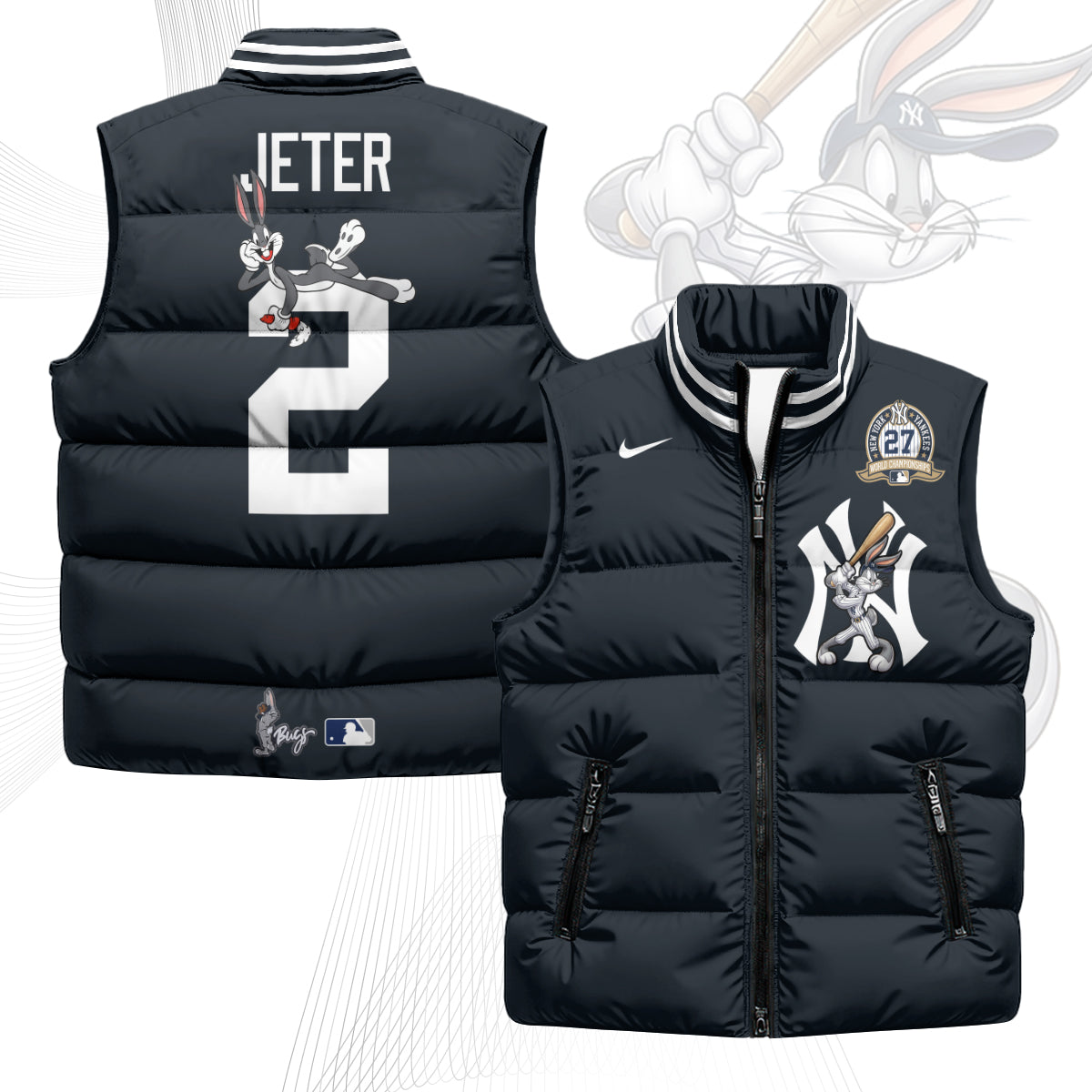New York Yankees Edition Unisex Puffer Vest - Printed-NQD