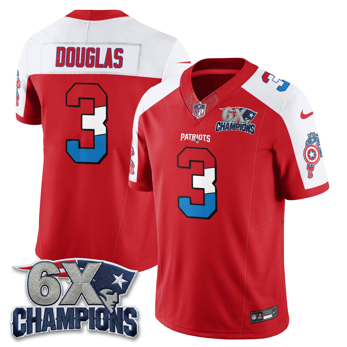 New England Patriots x Vibranium Shield Edition Vapor Jersey V2 - Stitched